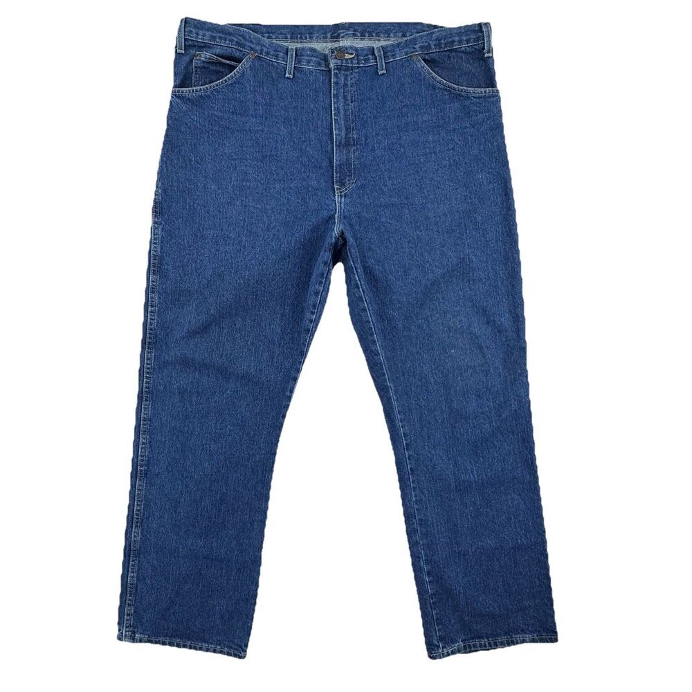 Dickies Mens Jeans 44x32 Blue Straight Leg 5 Pocket Workwear Denim